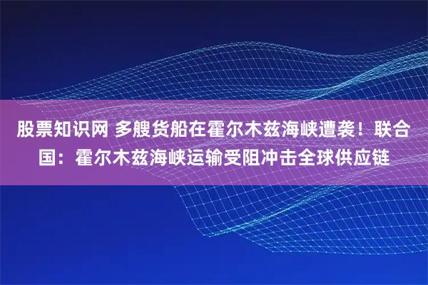 股票知识网 多艘货船在霍尔木兹海峡遭袭！联合国：霍尔木兹海峡运输受阻冲击全球供应链